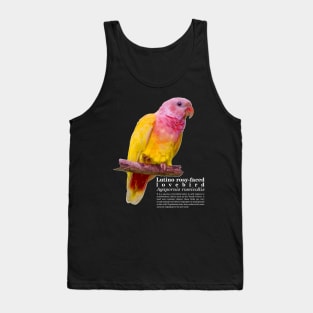 Lutino rosy-faced lovebird white text Tank Top